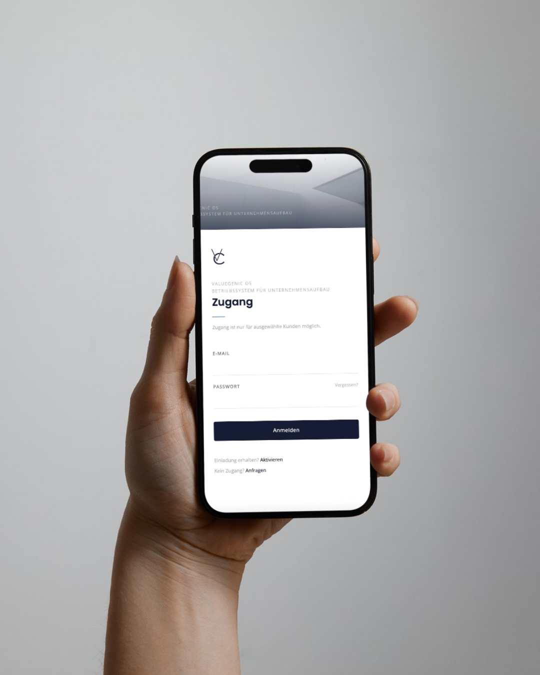 Valuegenic OS — Mobile Ansicht